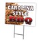 Signmission Carolina Style Bbq Yard Sign & Stake outdoor plastic coroplast window, C-1216 Carolina Style BBQ C-1216 Carolina Style BBQ - alternate 1